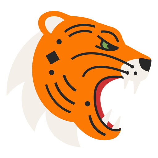 Cabeça chata de tigre Desenho PNG