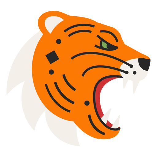 Tiger flat head  PNG Design