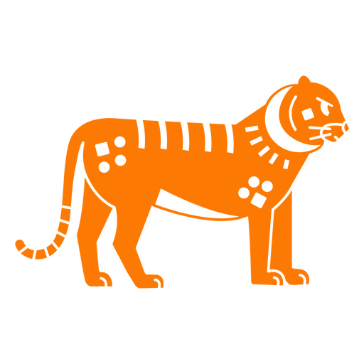 Tiger cut out standing PNG Design