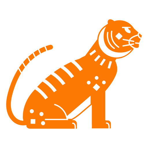 Tiger cut out sitting PNG Design