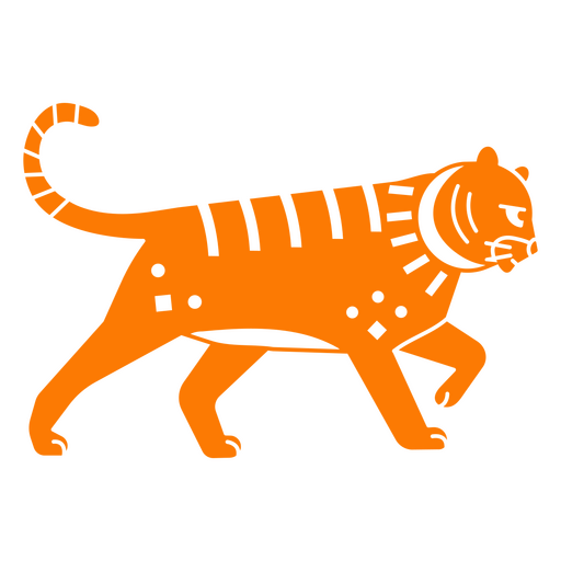 Tigre cortado caminando Diseño PNG