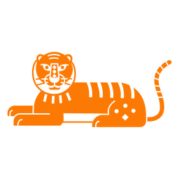 Tigre recortado descansando Diseño PNG