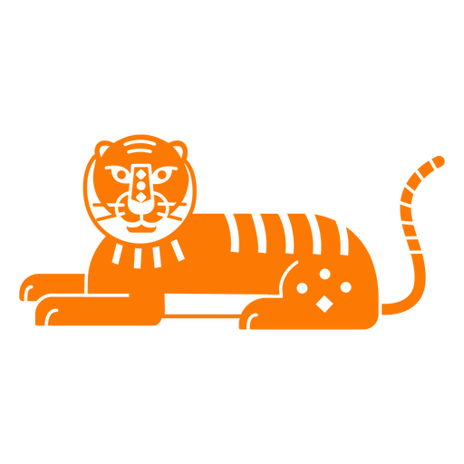 Tigre recortado descansando Diseño PNG