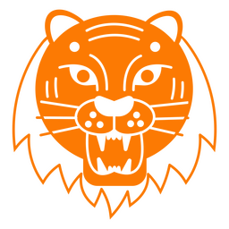 Tiger cut out roaring PNG Design