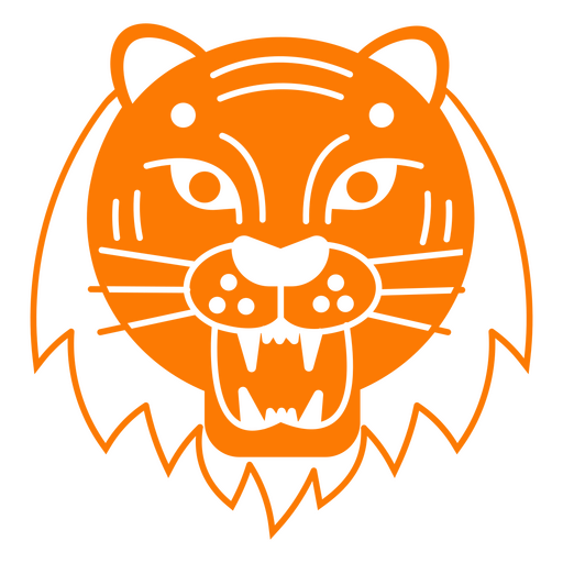 Tiger cut out roaring PNG Design