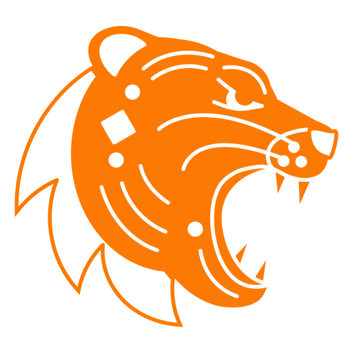 Tiger cut out head  PNG Design