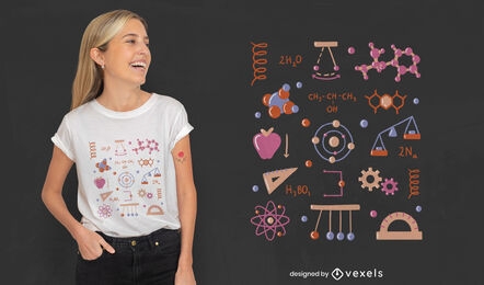 Design de camisetas com elementos de física