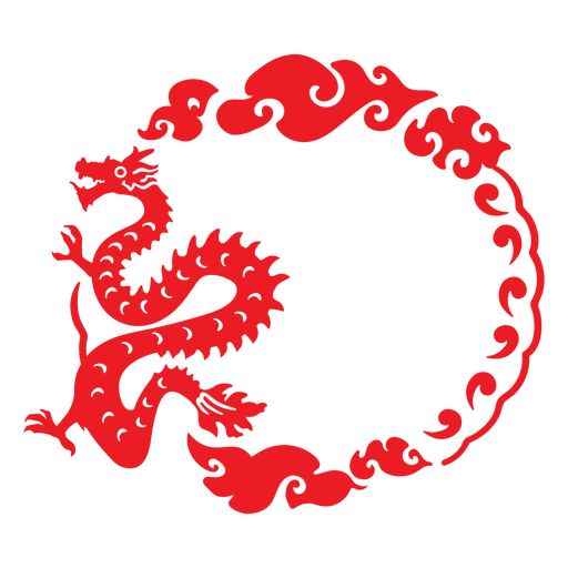 Chinese Dragon Frame PNG Design