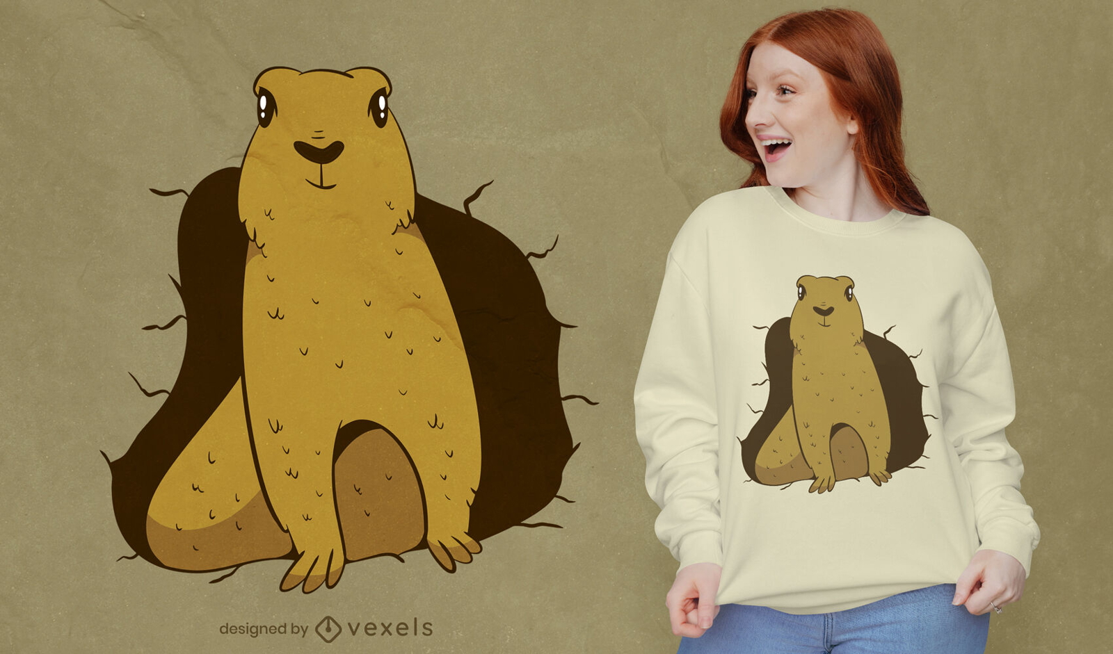 Diseño de camiseta prairie dog den