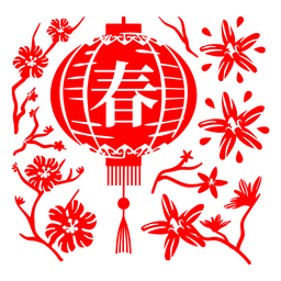 Linterna de primavera china Diseño PNG