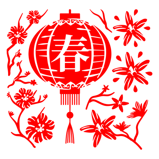 Chinesische Frühlingslaterne PNG-Design