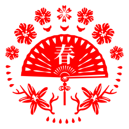Chinesischer Frühlingsfächer PNG-Design