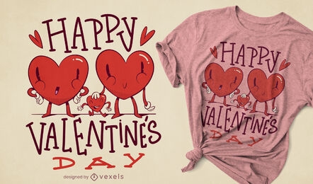 Design de t-shirt com coração para namorados