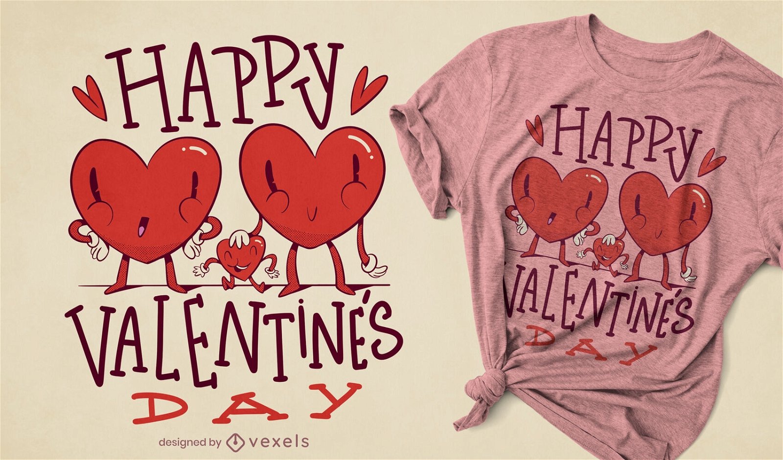 Diseño de camiseta de corazón de San Valentín