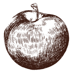 Frutas desenhadas à mão de maçã Desenho PNG