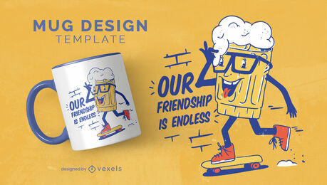 Bier Freundschaft Zitat Becher Design