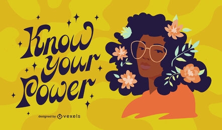 Women's day power quote illustration