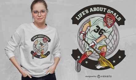 Design de camiseta para jogador de lacrosse