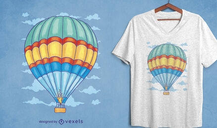 Diseño de camiseta de vuelo en globo aerostático.