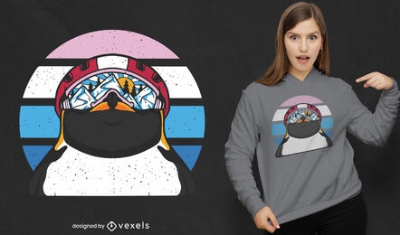 Ski-Pinguin-T-Shirt Design