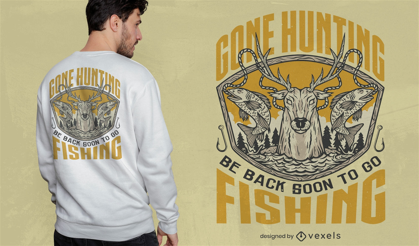 T-Shirt-Design auf der Jagd