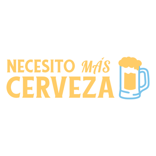 Necesito más cotización de cerveza plana en español Diseño PNG