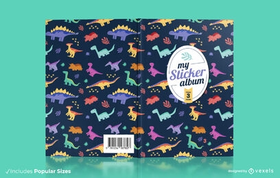 Cute dinosaurs animals book cover design