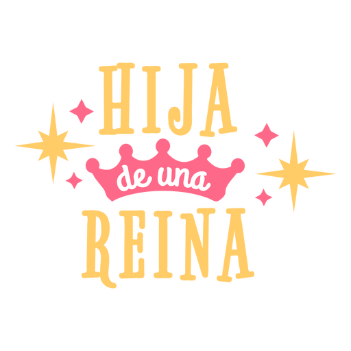 Cita plana en español de la hija de la reina Diseño PNG