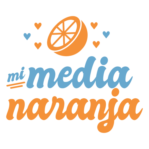 Citação em espanhol azul de media naranja Desenho PNG