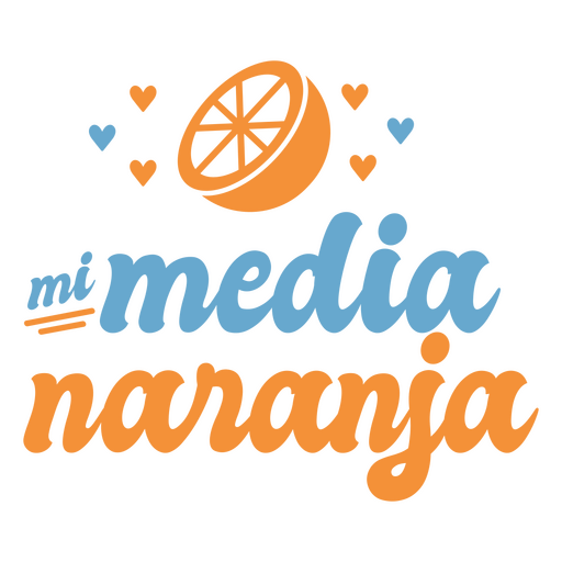 Media Naranja blaues spanisches Zitat PNG-Design