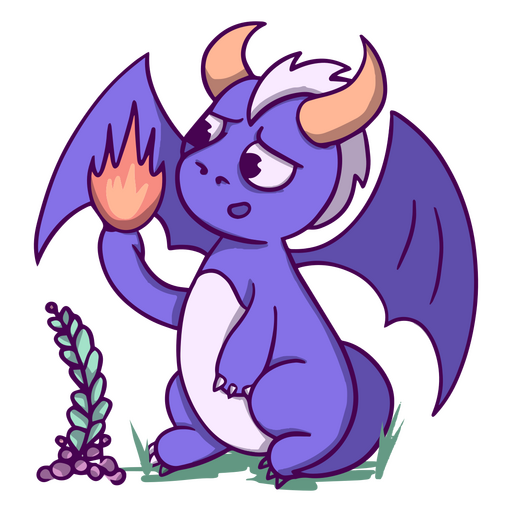 Baby dragon mythological fire creature PNG Design
