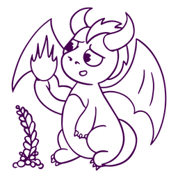 Baby dragon fire creature Transparent PNG