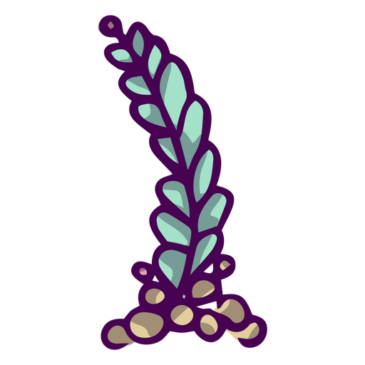 Blätter und Felsfarbenstrich PNG-Design