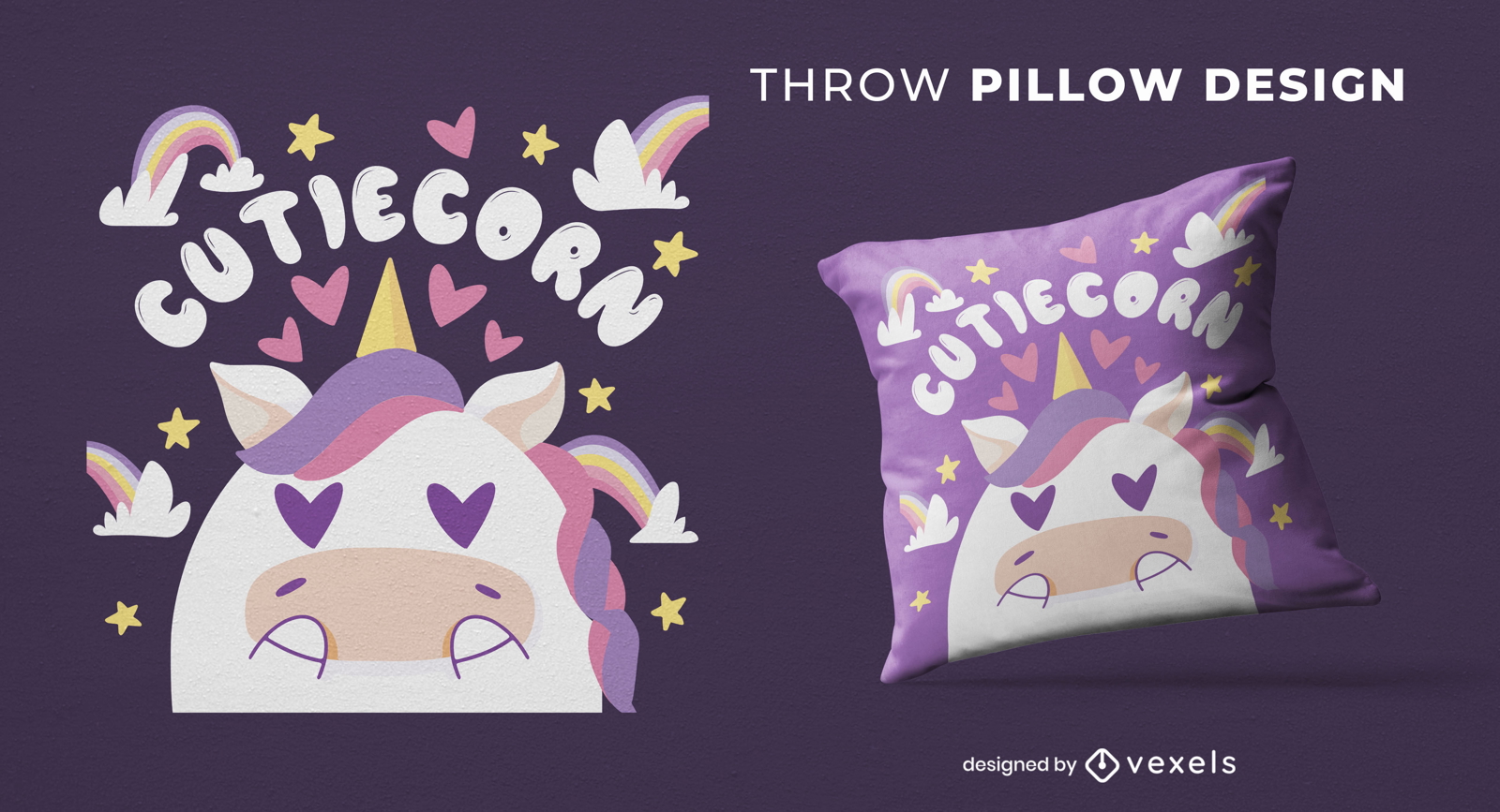 Diseño lindo de la almohada del tiro de la cita del unicornio