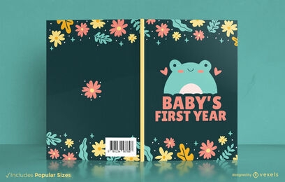 Baby's first year book cover design
