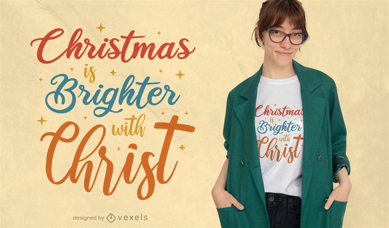 Design de t-shirt com letras de citação de Natal