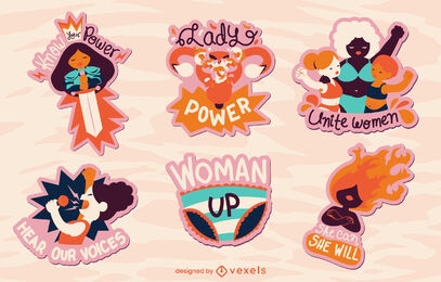 Women's Day cute cartoon sticker set