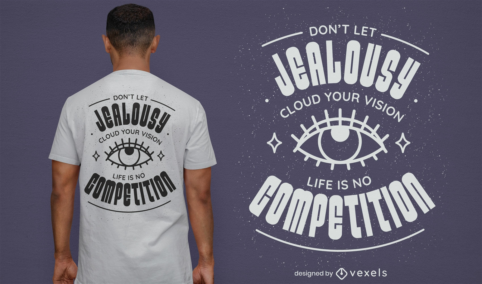 Giant eye jealousy quote t-shirt design