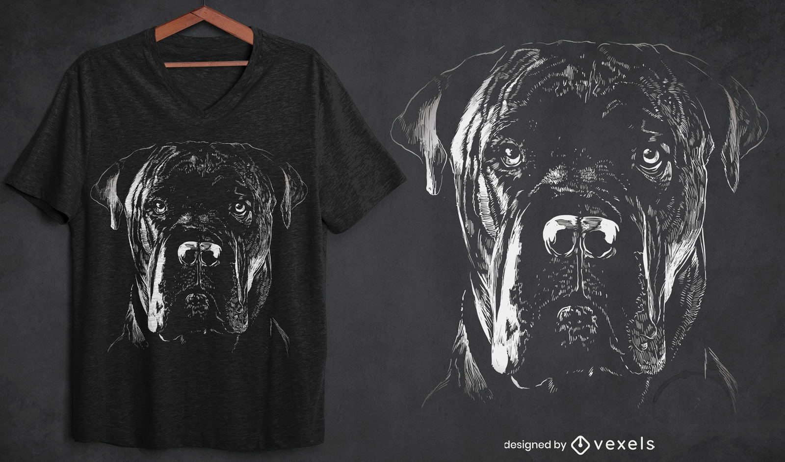 Design de t-shirt cane corso cão