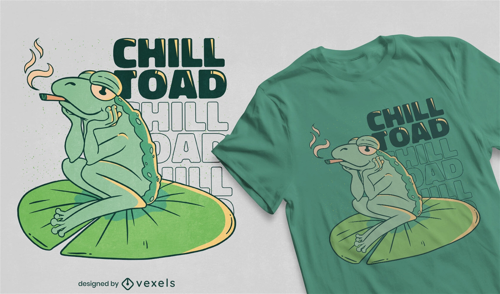 Frosch rauchendes T-Shirt-Design