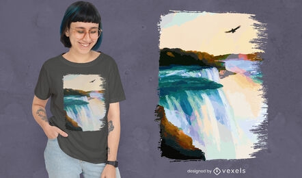 Niagara falls painting t-shirt design