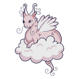Dragon illustration clouds PNG Design