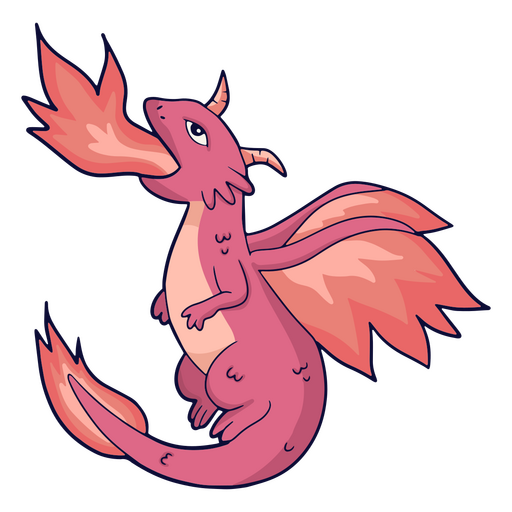 Ilustração de dragão jogando fogo Desenho PNG
