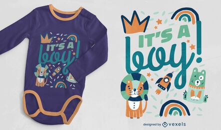 Baby boy animals t-shirt design