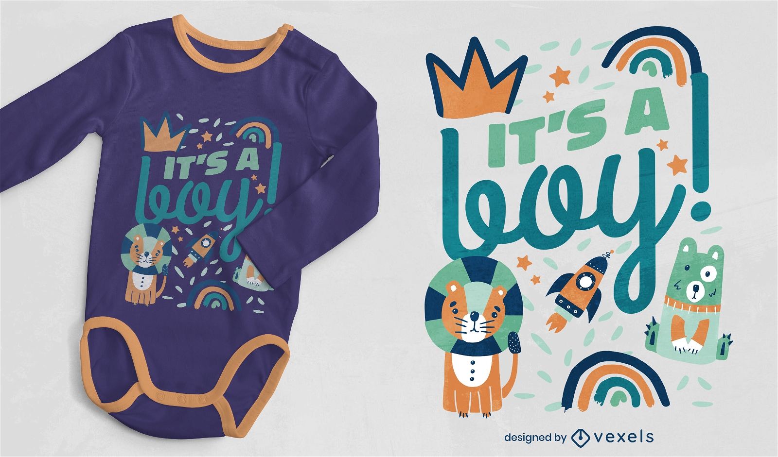 Baby boy animals t-shirt design