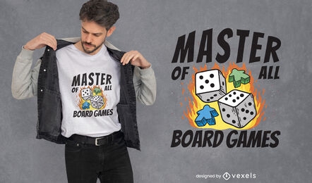 Board game dice on fire t-shirt design