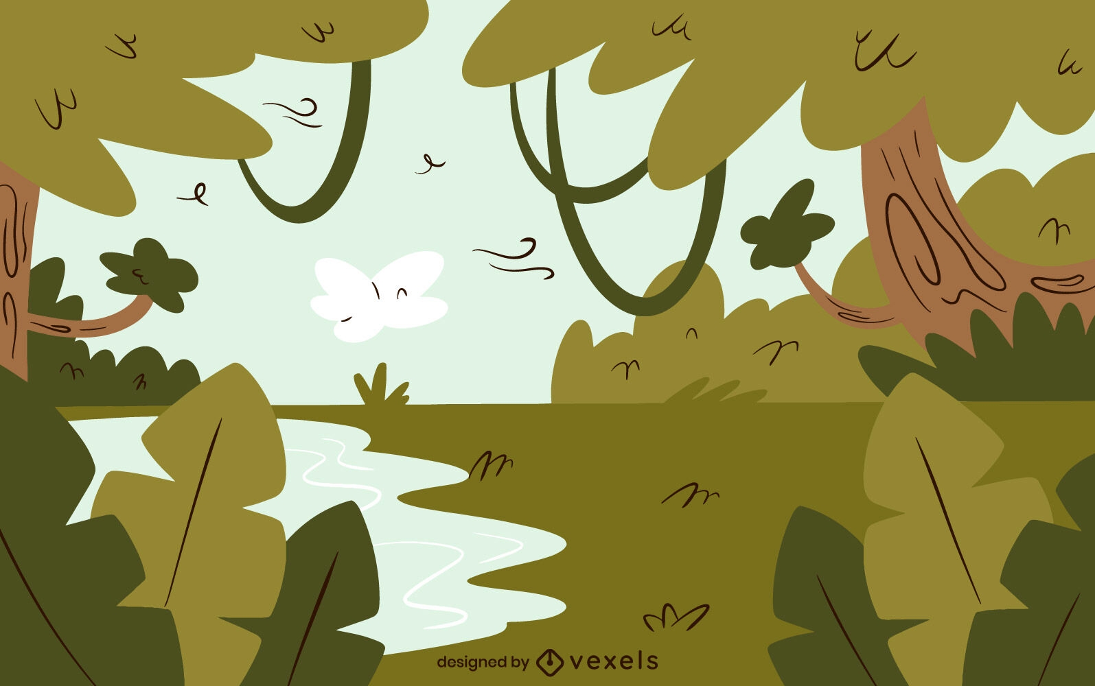 Dschungellandschaft Hintergrunddesign