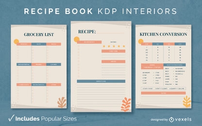 Floral Cookbook Template KDP Interior Design