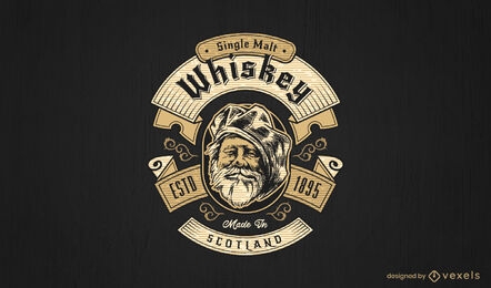 Plantilla de logotipo de whisky de anciano