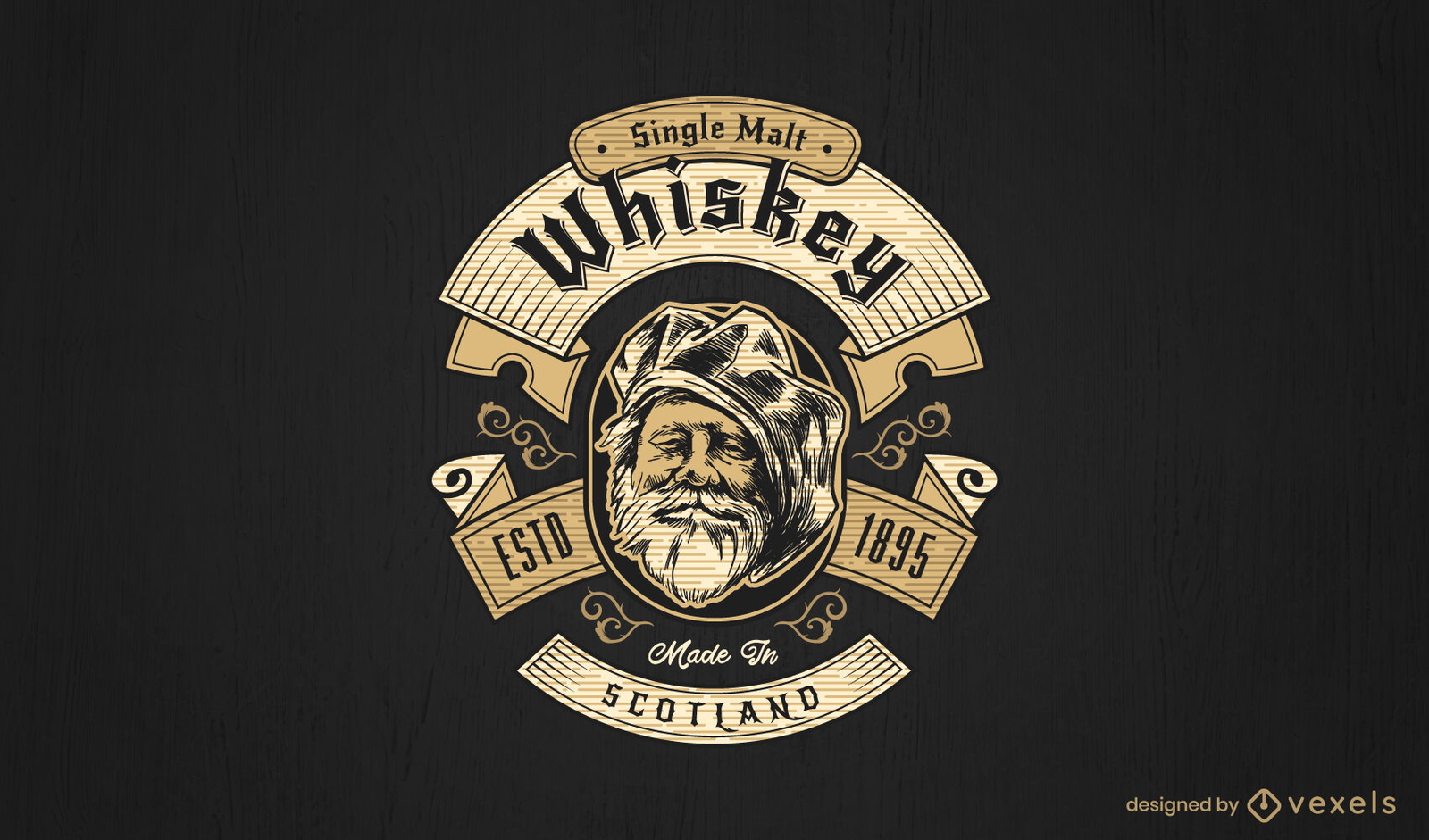 Modelo de logotipo de velho whisky